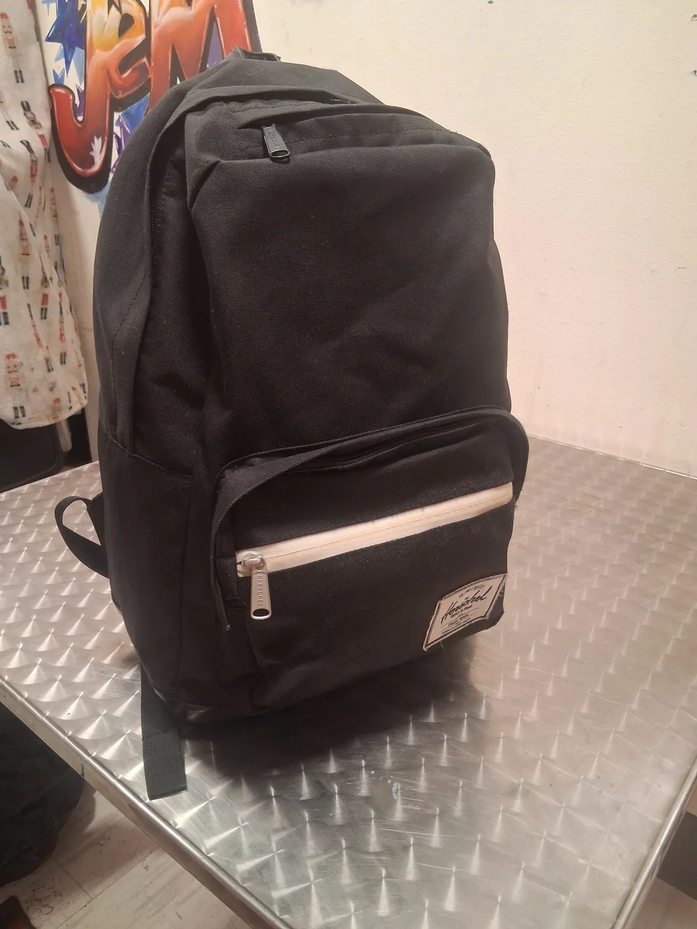 Herschel Classic Black Backpack with Front Zip Pocket